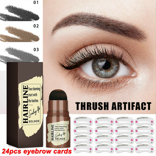 Eyebrow Stamp Stencil Kit, 24 Pc Eyebrow Shaping Stencils, Long-lasting Eyebrow Brow Definer, Perfect Make-up Reusable Kit